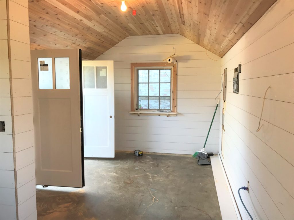 Potting Shed Restoration: Phase 2, Shiplap and Sinkholes 